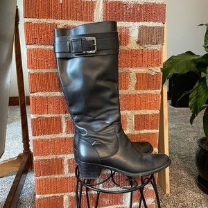Black Leather Tall Boot